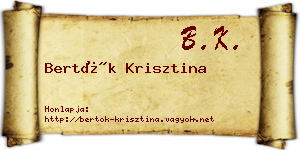 Bertók Krisztina névjegykártya