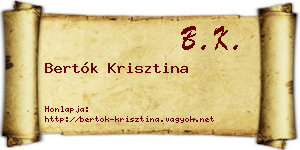 Bertók Krisztina névjegykártya
