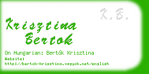 krisztina bertok business card