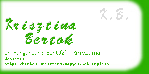 krisztina bertok business card